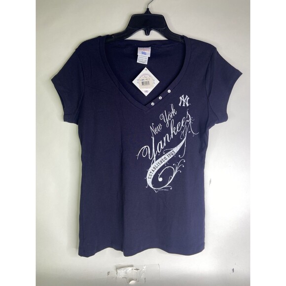 New York Yankees MLB Baseball Top T-Shirt Womens Juniors XL Campus Lifestyle - Picture 1 of 7